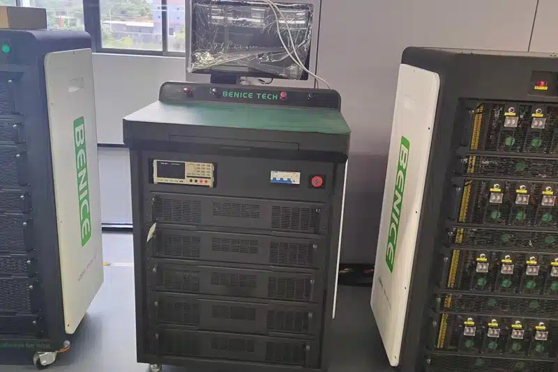 High-performance battery testing cabinet and diagnostic equipment at Peka Power factory