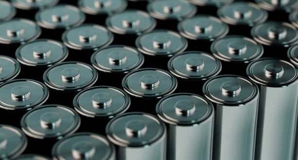 Top view of multiple AA batteries showing uniform size and design