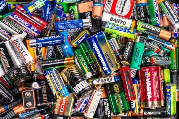 Mixed collection of AA and AAA batteries from different brands