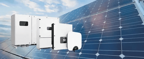 Solar inverters installed with photovoltaic panels for DC to AC power conversion