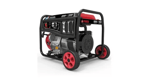 A-iPower 7000 watt portable generator with red wheels