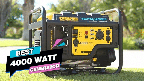 Yellow Champion 4000 watt digital hybrid generator designed for reliable power supply.