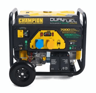 Champion dual fuel 7000 watt generator running on propane and gasoline