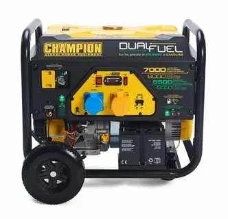 Champion dual fuel 7000 watt generator running on propane and gasoline