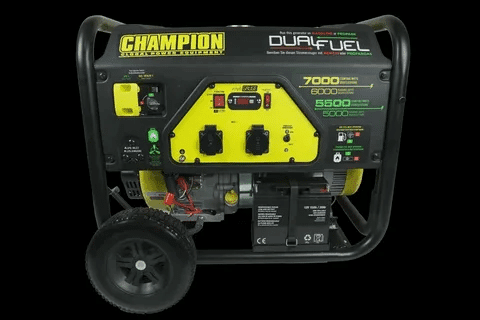 Champion dual fuel 7000 watt generator with control panel