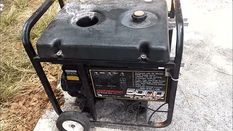 Generac 5000 watt generator powering essential home equipment