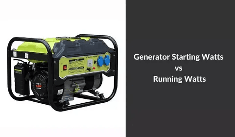 Generator showing starting watts vs running watts difference