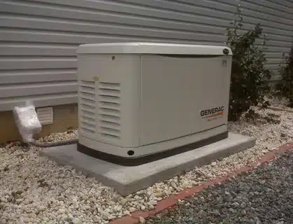 Home standby generator installation for reliable backup electricity.