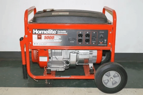 Homelite 5000 watt generator designed for household and jobsite use.