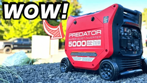 Predator 5000 watt inverter generator in outdoor use.