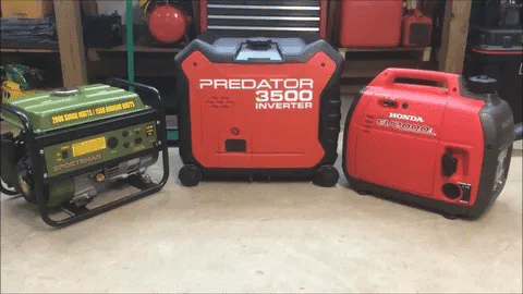 Predator inverter generator alongside Honda and Sportsman portable generator models.