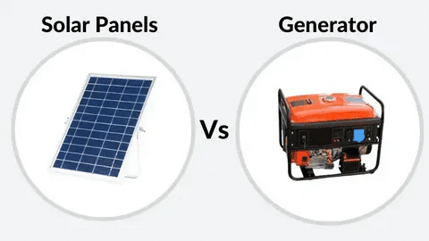 Solar panels compared with traditional generator power