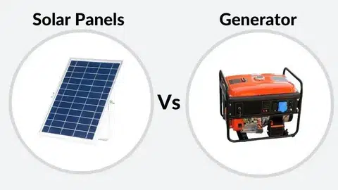 Solar panels compared with traditional generator power