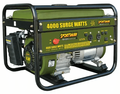 Green Sportsman 4000 watt surge generator suitable for powering household appliances.