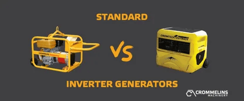 Visual comparison of a standard open frame generator versus an inverter generator highlighting differences.