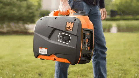 WEN 2000 watt inverter generator with compact design for camping and outdoor power use.